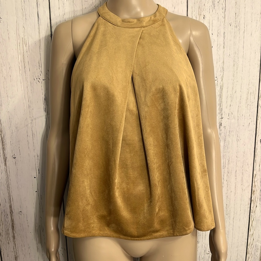 She + Sky Faux Suede Tank Top Size Large